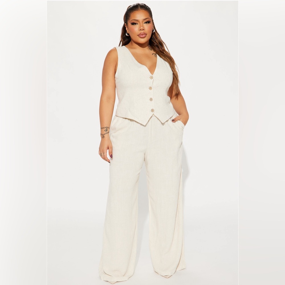Linen Vest Pant Set